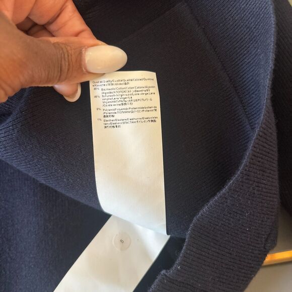 HUGO BOSS Coat Womens Medium Black Ribbed Long Sleeve Tie Waisted Open Front - Picture 9 of 10